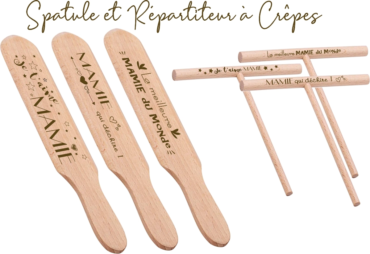 Spatules et Répartiteur à Crêpes pour Mamie